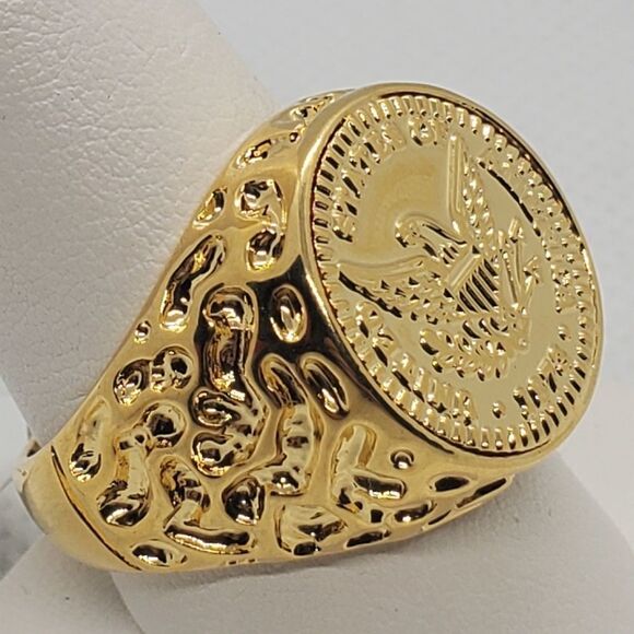 NWT Seta Gold Electroplated United State Eagle Coin Ring - Picture 2 of 6